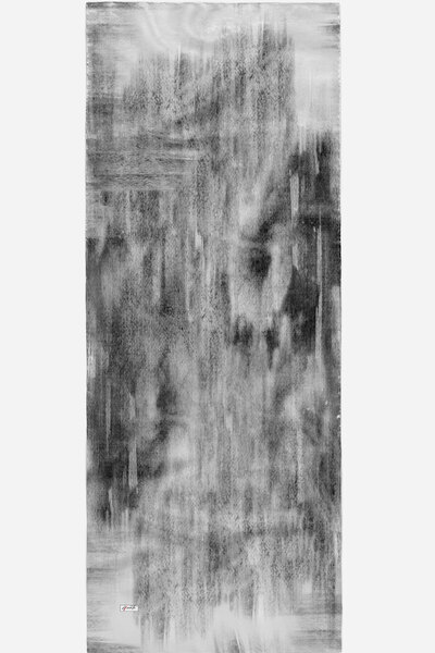 Zerruba Açık Gri Desenli Pamuk Şal