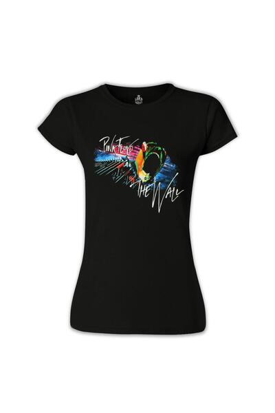Lord T-Shirt بينك فلويد - تي شيرت نسائي أسود من The Wall
