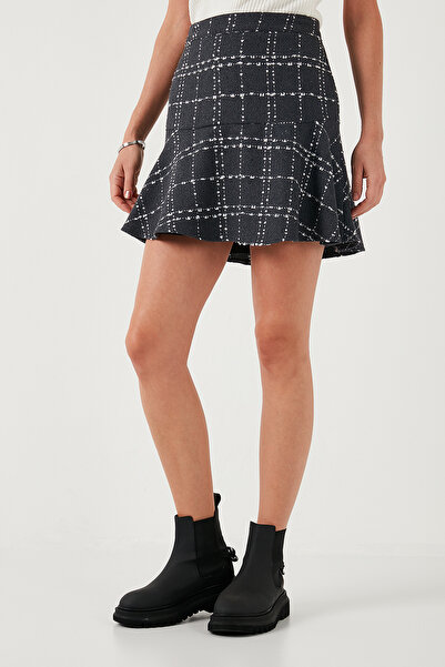 Lela Fusta mini de iarnă cu volan în carouri FUSTA 611ET00176W4