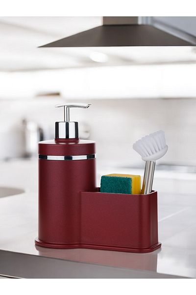 okacih 300 ml Detergent Dispenser Soft Colored Liquid Soap Dispenser - with Chamber, Brush Sponge, Not