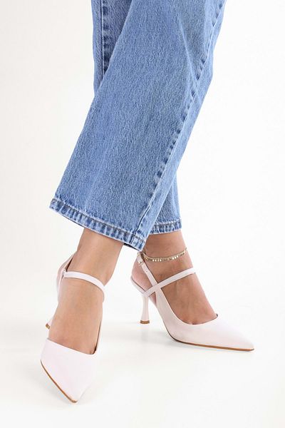 Shoeberry Nella Nude Satin Women's Stiletto