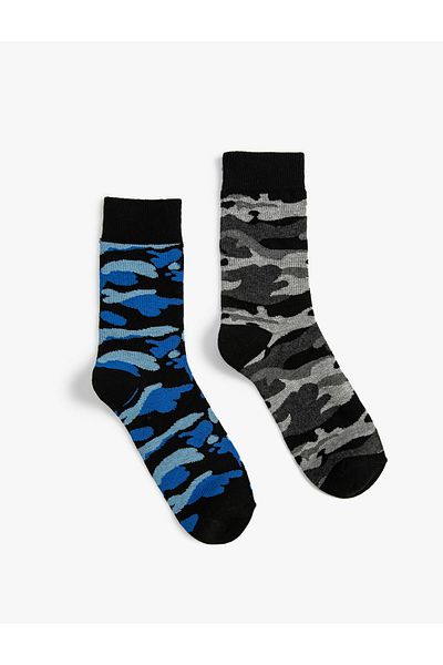 Koton Set de 2 șosete de camuflaj multicolore
