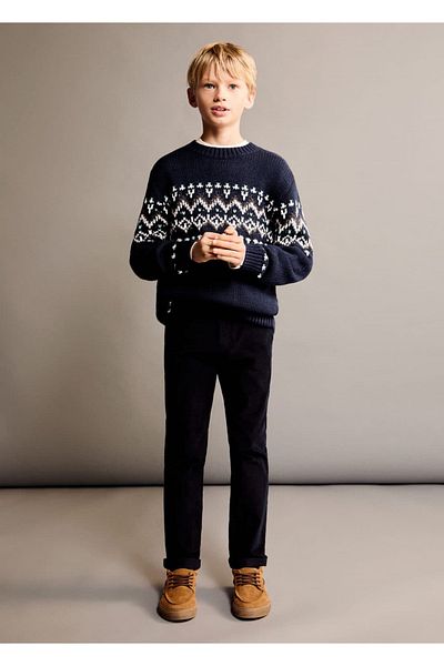 MANGO Kids Straight Cut Corduroy Trousers