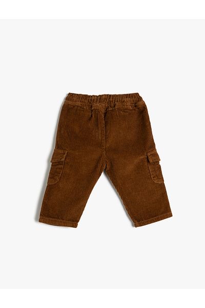Koton Cargo Pants Corduroy Tie Waist Pocket Cotton