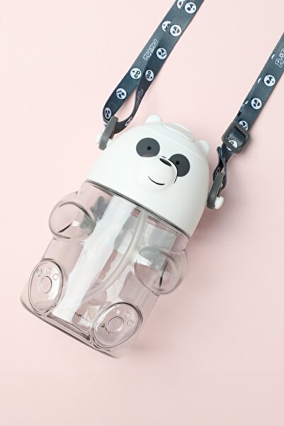 Miniso We Bare Bears Lisanslı Figür Plastik Suluk (600ml) - Panda
