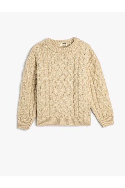 Koton Pulóver Haj Kötött Crew Neck Hosszú ujjú Puha textúrájú