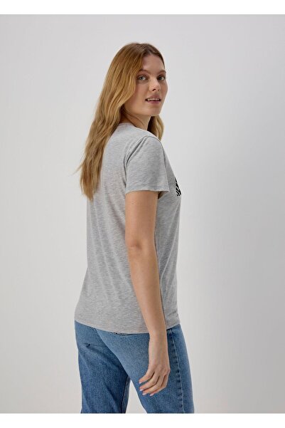 Kübra Tekstil Γυναικείο μπλουζάκι με βελούδινη στάμπα Plus Size Options