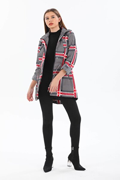 Mossta Women's Navy Blue Trench Coat with Elastic Waist