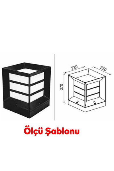 Badem10 Black Plastic Square Lighting Fixture - Wall Mounted, Street Garden, Outdoor Ip54 Protection