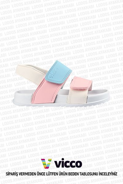 Vicco Krixi Model Baby Girl and Kids Sandals White/Pink