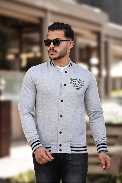 Miron Сірий вишитий піджак з піке з текстурованою фактурою Regular Fit для коледжу 2310