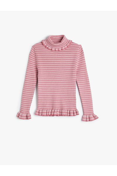 Koton Sweater Turtleneck Long Sleeve Ribbed Ruffle Detail
