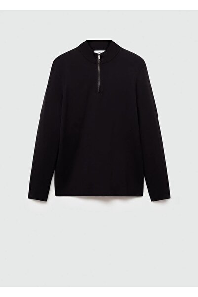 MANGO Man Orta Kalınlıkta Perkins Yaka Fermuarlı Kazak