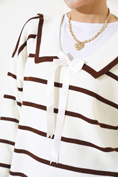 Lavanta Tekstil Baby Collar Bow Knitwear Double Set