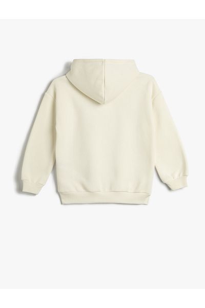 Koton Hooded Sweatshirt Anime Printed Long Sleeve Ribbon