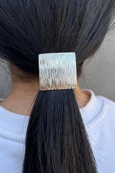 TAKIŞTIR Cataramă din cauciuc detaliată din metal de culoare argintie