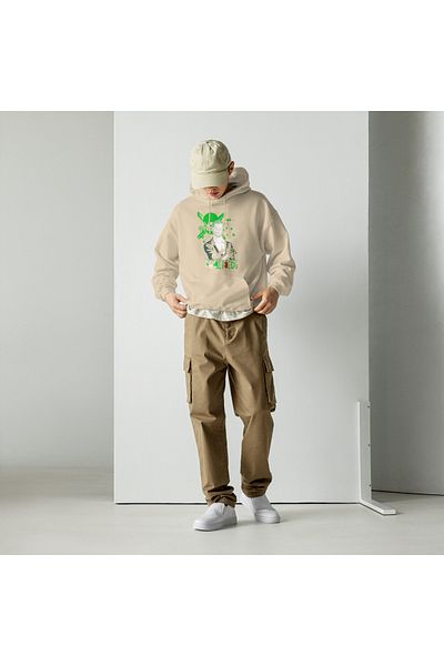 Moda Glo Φούτερ Unisex One Piece Zoker με στάμπα με κουκούλα
