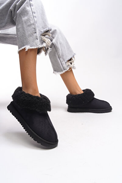 Riccon Lissynora Kadın Kürklü Rahat Bot 00121030 Siyah