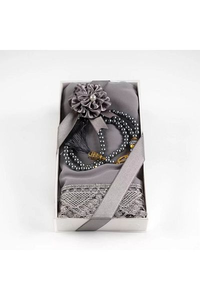 Hayrat Neşriyat Pânză de rugăciune (șal) + Set cadou Tasbih (gri)