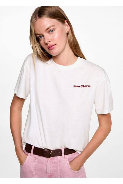 Mango Teen Візерунчастий бавовняний тисорт