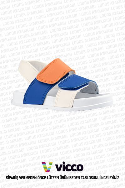 Vicco Krixi Model Baby Boy and Kids Sandals White/Sax Blue