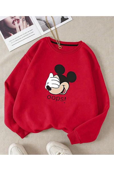 FAVORİST Hanorac oversize MICKY OOPS cu gât crew