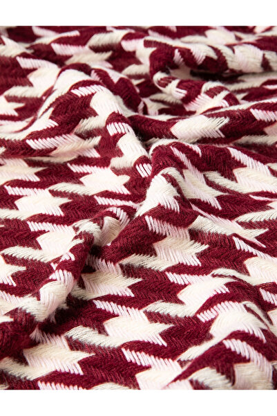 Koton Scarf Houndstooth Patterned Soft Textured Tassels