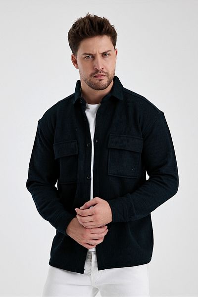 HAWKKİNG Ανδρικό πουκάμισο με διπλή τσέπη Oversize