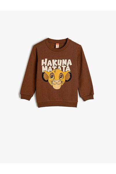 Koton Lion King Sweatshirt Licensed Crew Neck Long Sleeve Raised Cotton