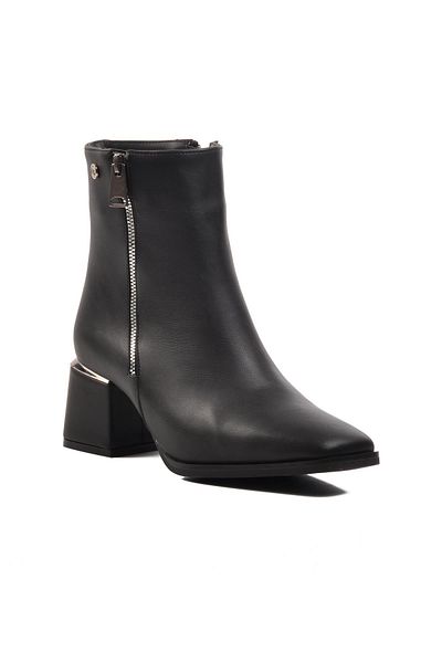 Pierre Cardin PC-54000 Μαύρες γούνινες γυναικείες μπότες με τακούνι
