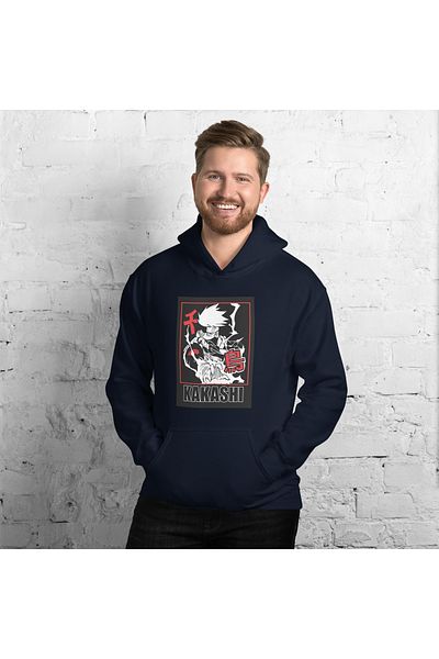 Moda Glo Унисекс суитшърт с качулка и щампа Kakashi