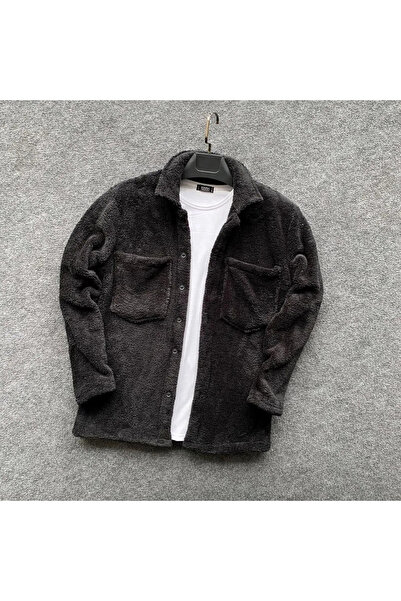 oneoff Erkek Kışlık Siyah H Fitilli Ottoman Dokulu Oversize Gömlek