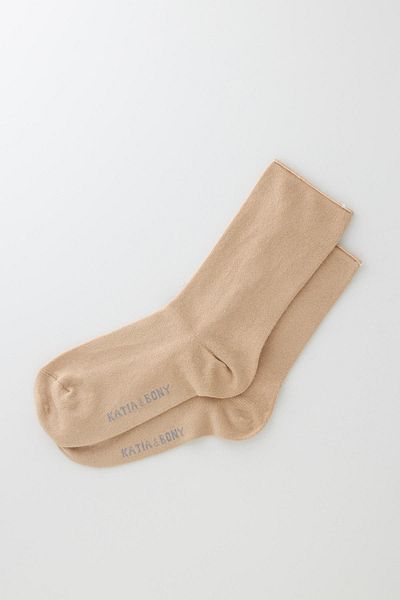 Katia&Bony Latte Colored Modal Thin Socks - Women's, Non-Elastic
