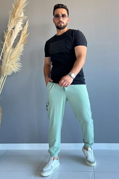 MİSHAR İTALİA Παντελόνι Jogger με αλεξίπτωτο με λεπτή εφαρμογή Mint Cargo Pocket