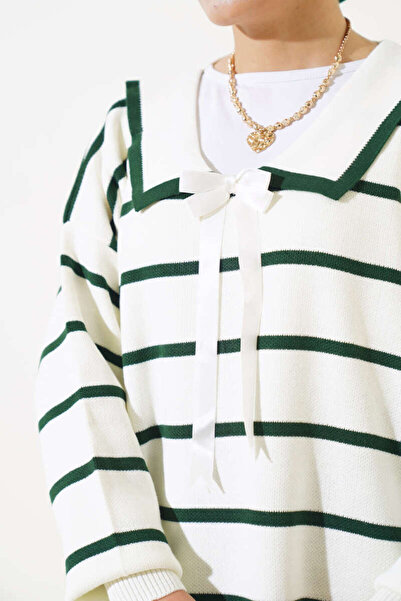 Lavanta Tekstil Baby Collar Bow Knitwear Double Set