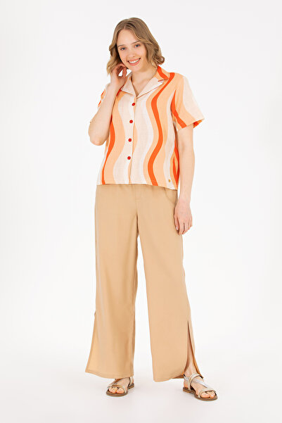 U.S. Polo Assn. Γυναικείο παντελόνι Camel Loose Relax Fit 50263197-VR015