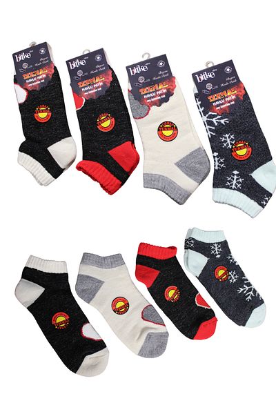 socksbox 4 Ζεύγη Γυναικεία Χειμερινά Θερμικά Μποτάκια Πολύχρωμες Κάλτσες