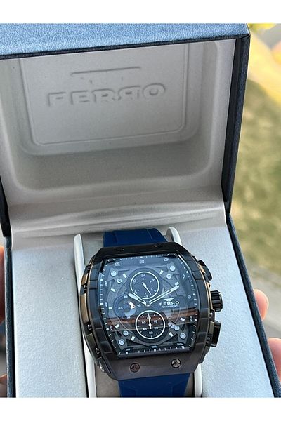 FERRO 30 Mt Water Resistant Men's Wrist Watch with Silicone Cord - Interior Functions Active Efm.31346-Z2
