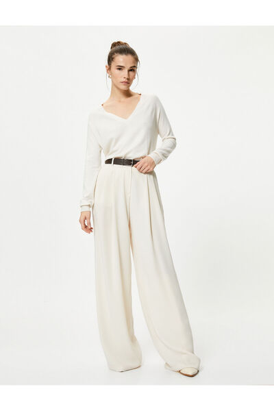 Koton Knitwear Sweater V-Neck Long Sleeve Viscose Blend
