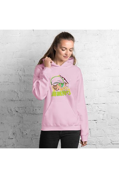 Moda Glo Φούτερ Unisex One Piece 02 με στάμπα με κουκούλα