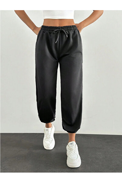 yx yustex sport Μαύρο Unisex Φαρδύ Παντελόνι Jogger που απομακρύνει τον ιδρώτα