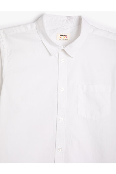 Koton Ing zseb részletes, hosszú ujjú pamut klasszikus gallér