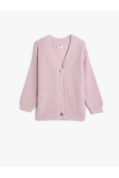 Koton Strickjacke, Basic, V-Ausschnitt, geknöpft, tiefe Schulterpartie
