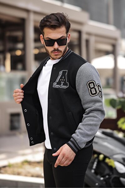 Miron Jachetă neagră A brodata cu 3 fire, cu croiala normală, 2313