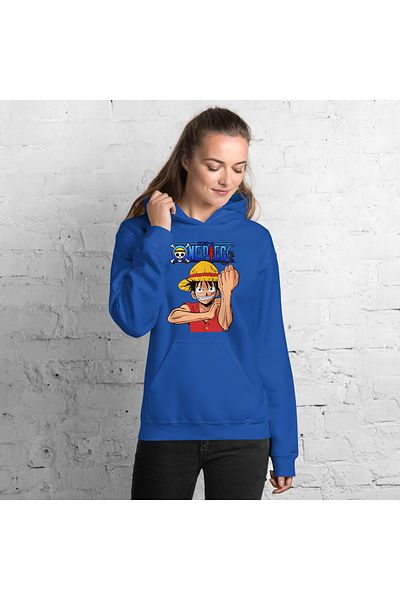 Moda Glo Hanorac unisex Monkey D. Luffy One Piece imprimat cu glugă