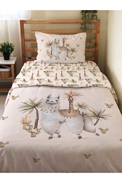 Evmila Lama Desenli Çarşafsız 2'li Takım Baskılı Tek Kişilik Nevresim Takımı ...