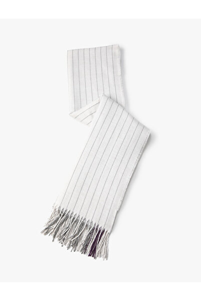 Koton Eșarfă cu dungi cu ciucuri cu textura moale
