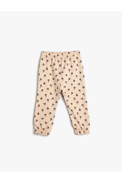 Koton Floral Jogger Sweatpants with Elastic Waist Cotton