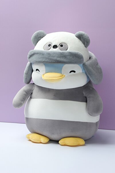 Miniso Mini Pen Serisi Panda Şapkalı Penguen Peluş Oyuncak (43cm)