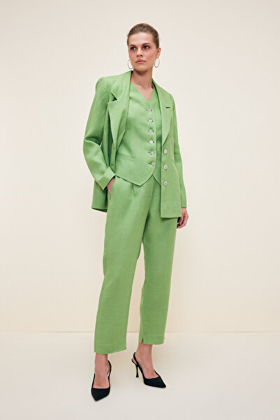 Love My Body Elastic Waist Linen Trousers